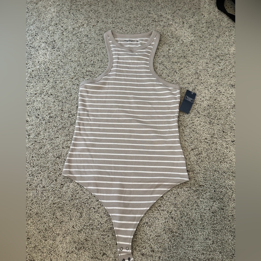 NEW Abercrombie & Fitch Striped Sleeveless Bodysuit